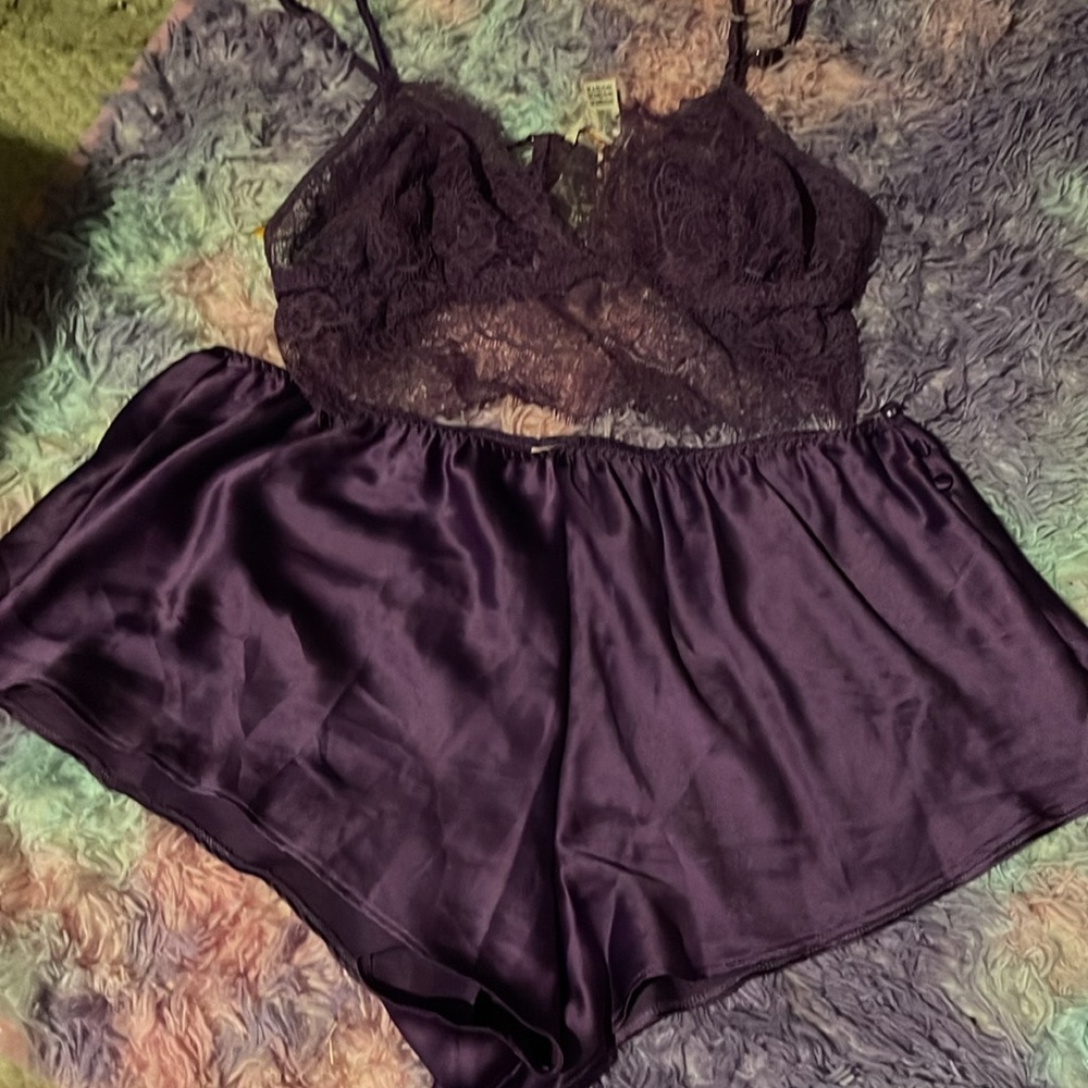 Victoria Secret Purple Lace Cami Set - Picture 4 of 5